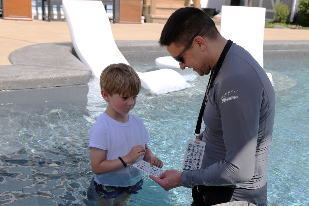 HandyTalker® Waterproof Swim Lesson Communication Card with Lanyard