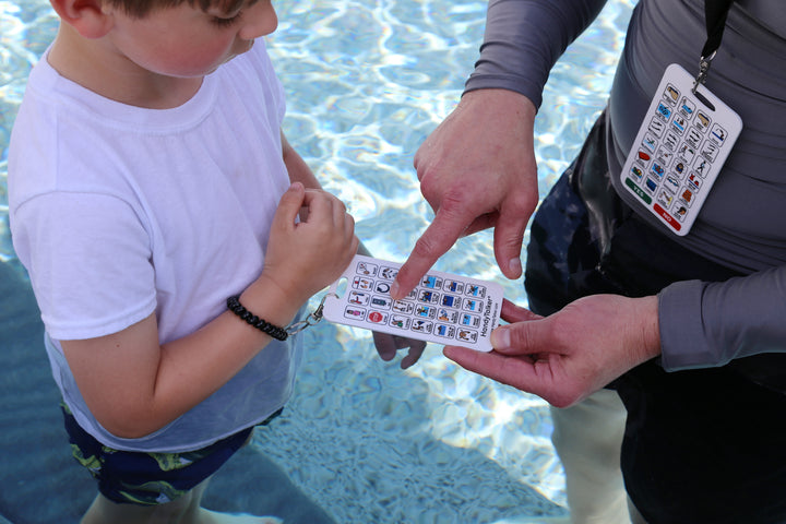 HandyTalker® Waterproof Swim Lesson Communication Card with Lanyard