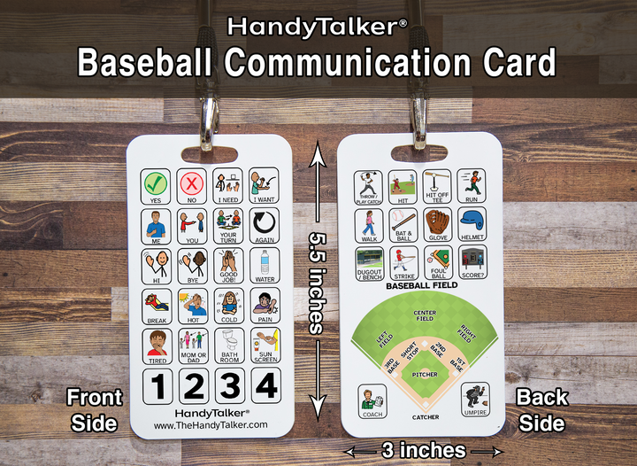 HandyTalker® Baseball AAC Portable Device, Waterproof Picture communication board.