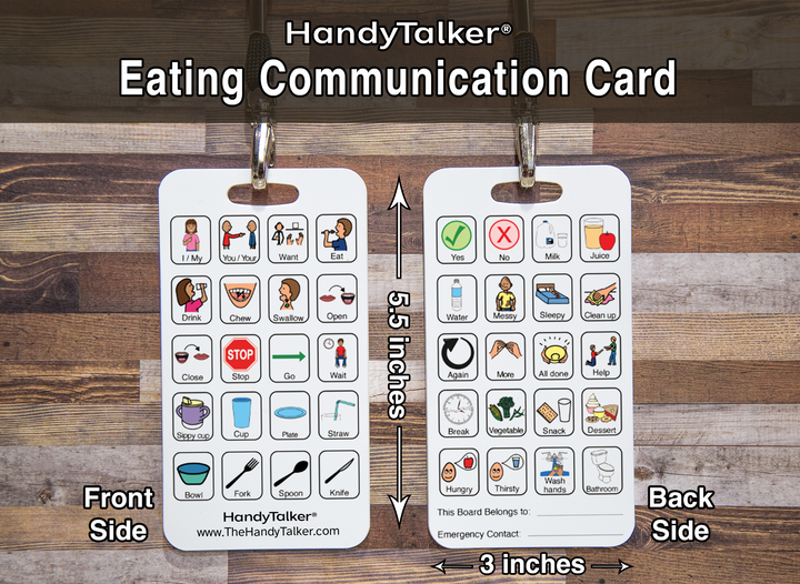HandyTalker® Eating Core Board AAC Portable Device, Waterproof picture communication board.